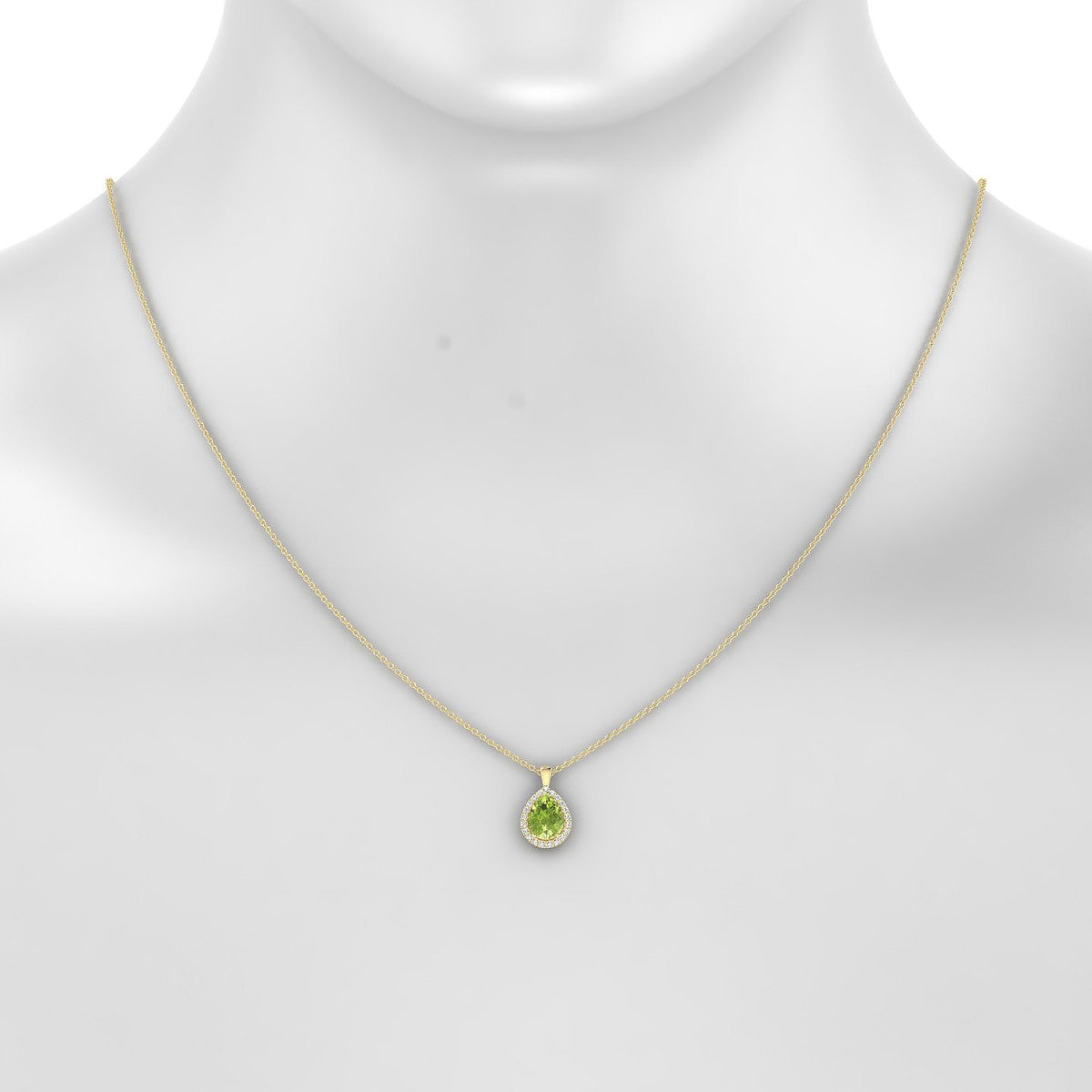 Solar | 18k Yellow Gold 8 x 6 mm Pear Peridot Pendant