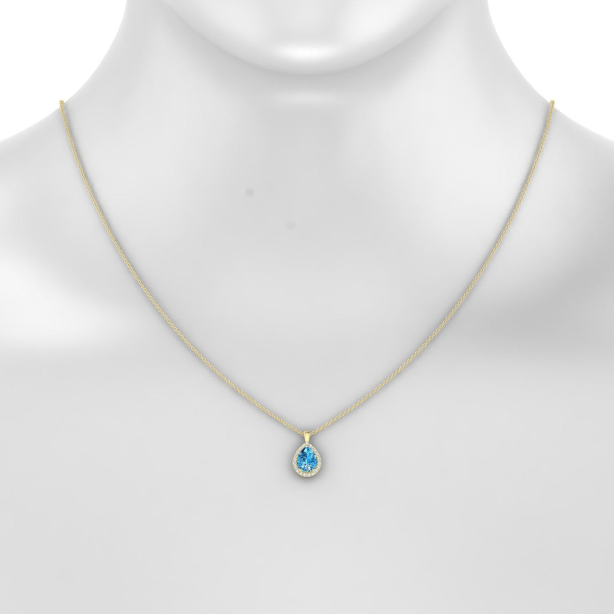 Solar | 18k Yellow Gold 8 x 6 mm Pear Topaz Pendant