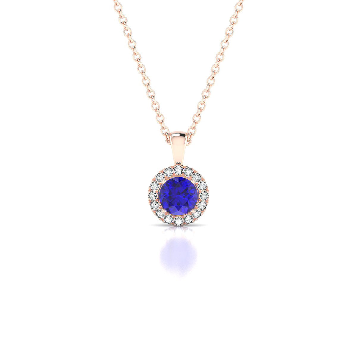 Solar | 18k Rose Gold 4.5 mm Round Tanzanite Pendant