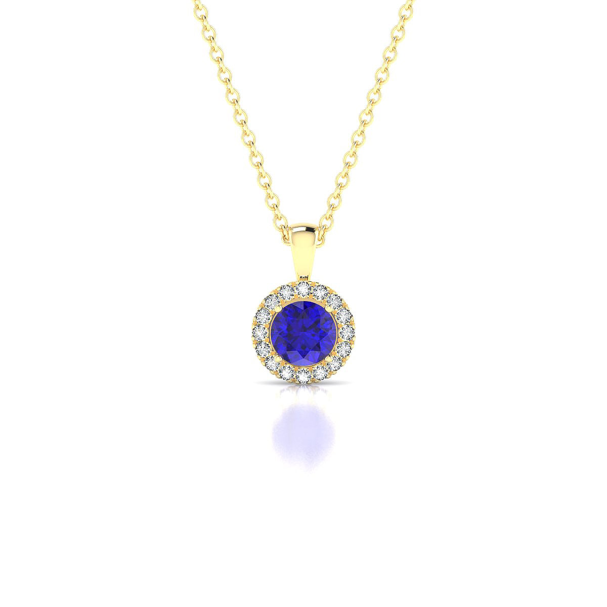 Solar | 18k Yellow Gold 4.5 mm Round Tanzanite Pendant