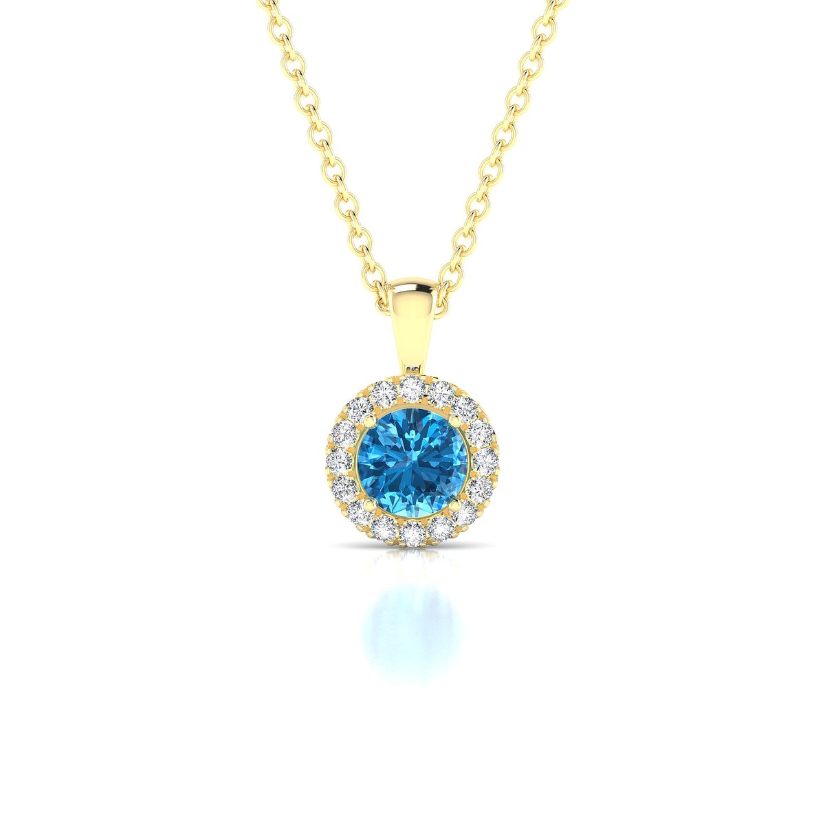 Solar | 18k Yellow Gold 4.5 mm Round Topaz Pendant