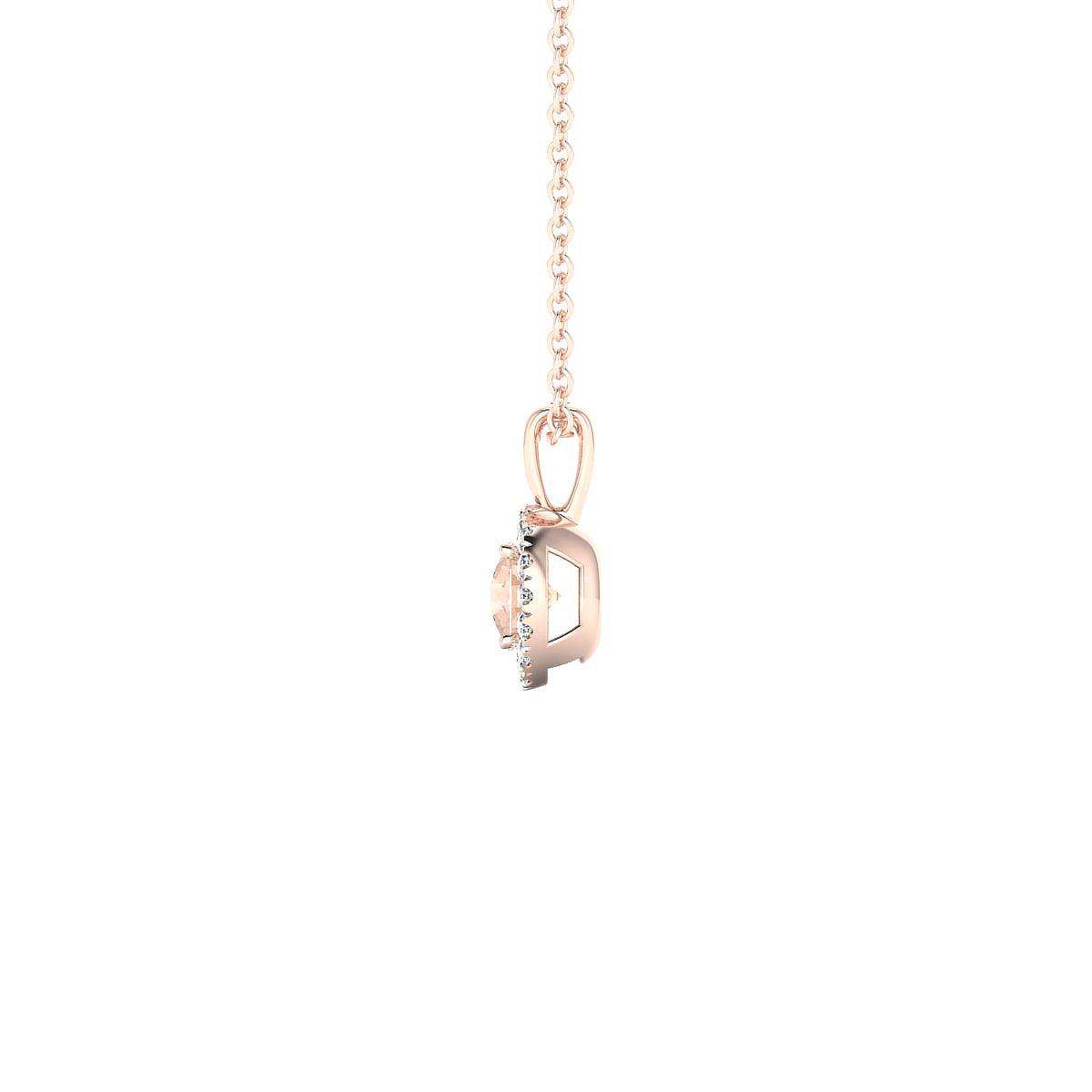 Solar | 18k Rose Gold 4.5 mm Round Morganite Pendant
