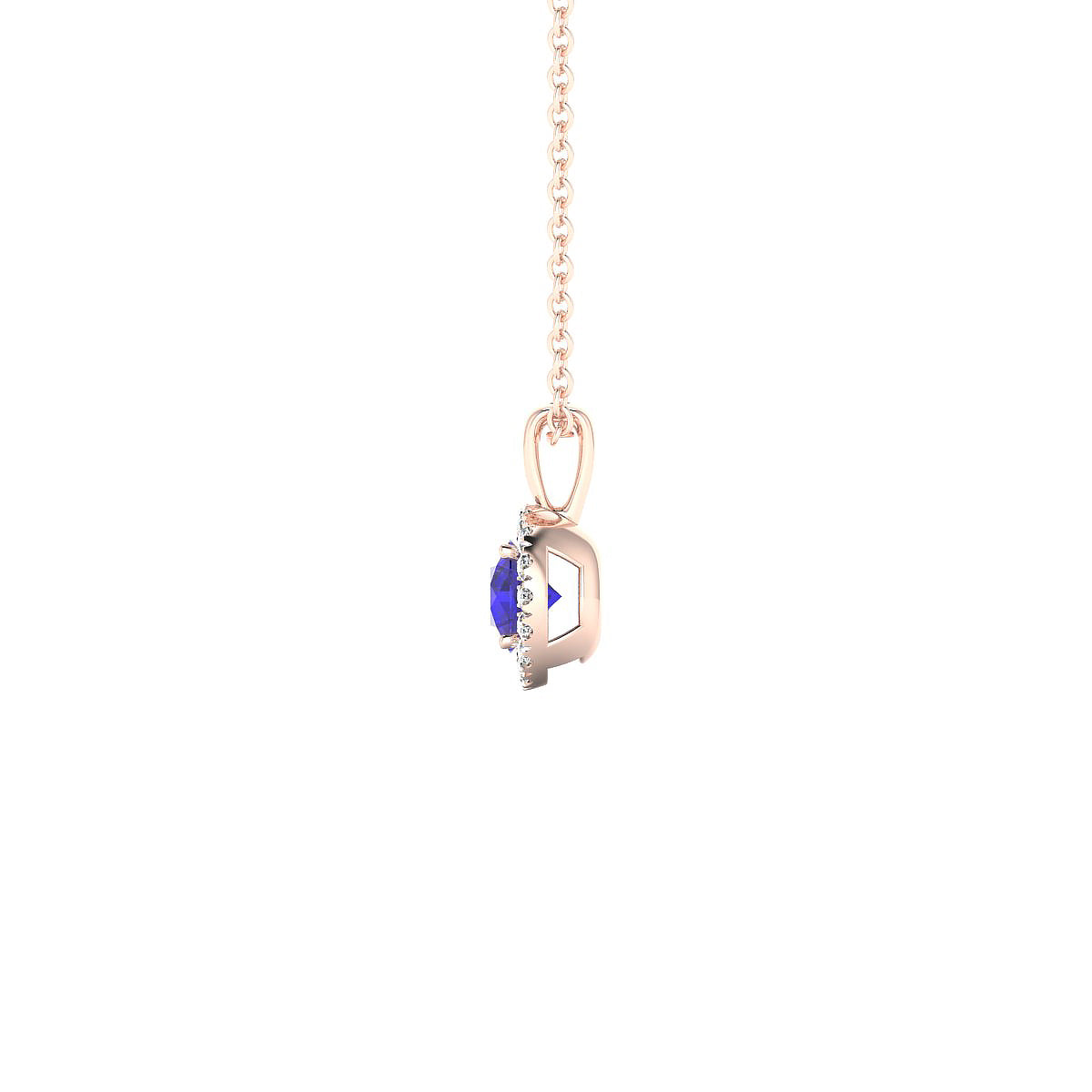 Solar | 18k Rose Gold 4.5 mm Round Tanzanite Pendant