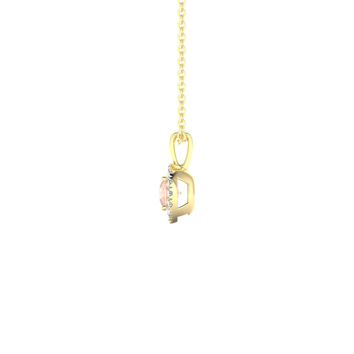 Solar | 18k Yellow Gold 4.5 mm Round Morganite Pendant