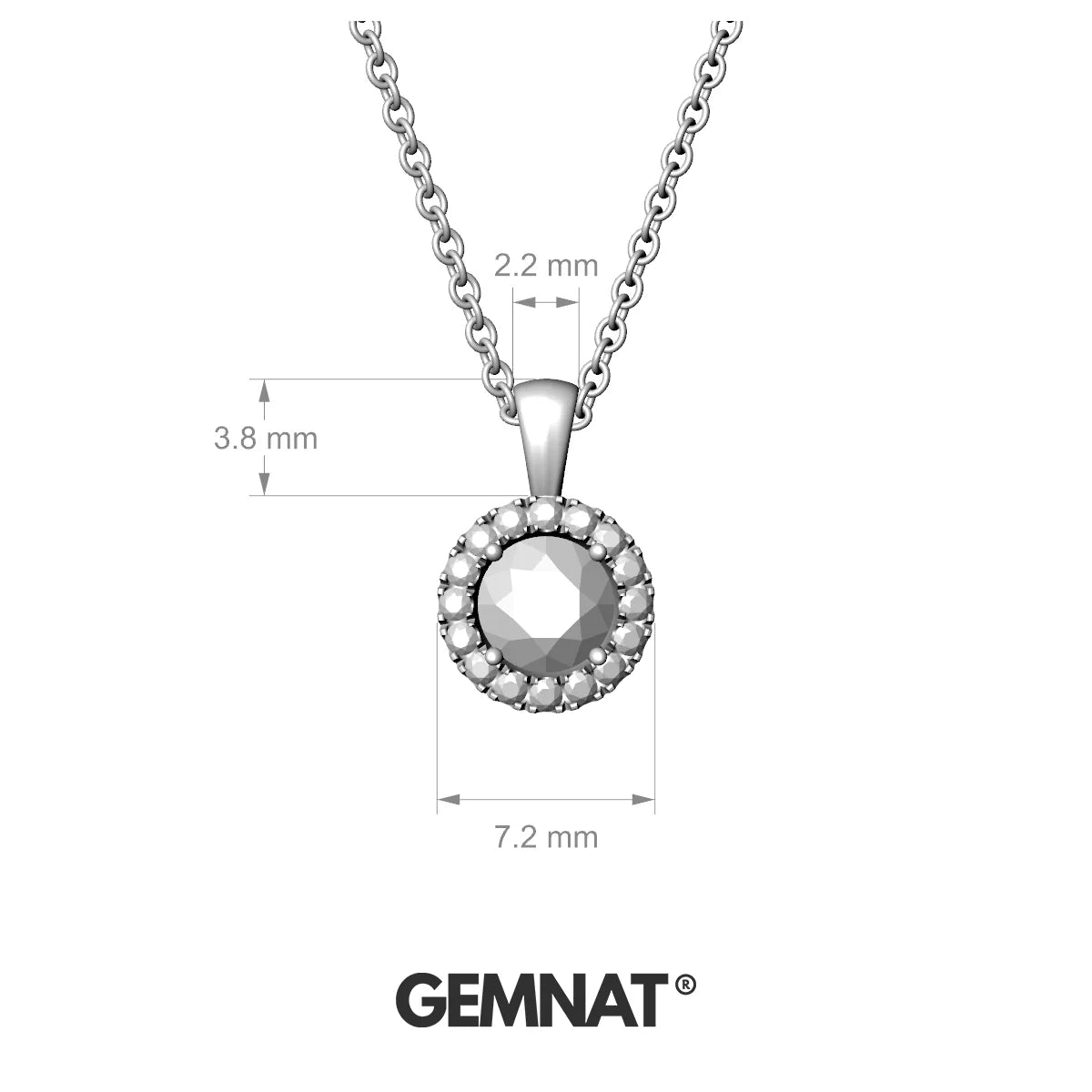 Solar | 18k Rose Gold 4.5 mm Round Sapphire Pendant
