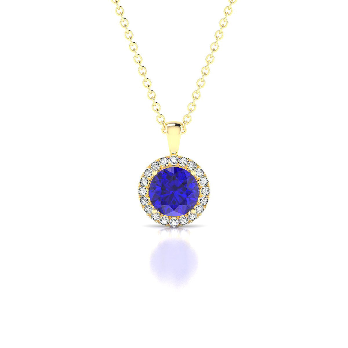 Solar | 18k Yellow Gold 6 mm Round Tanzanite Pendant