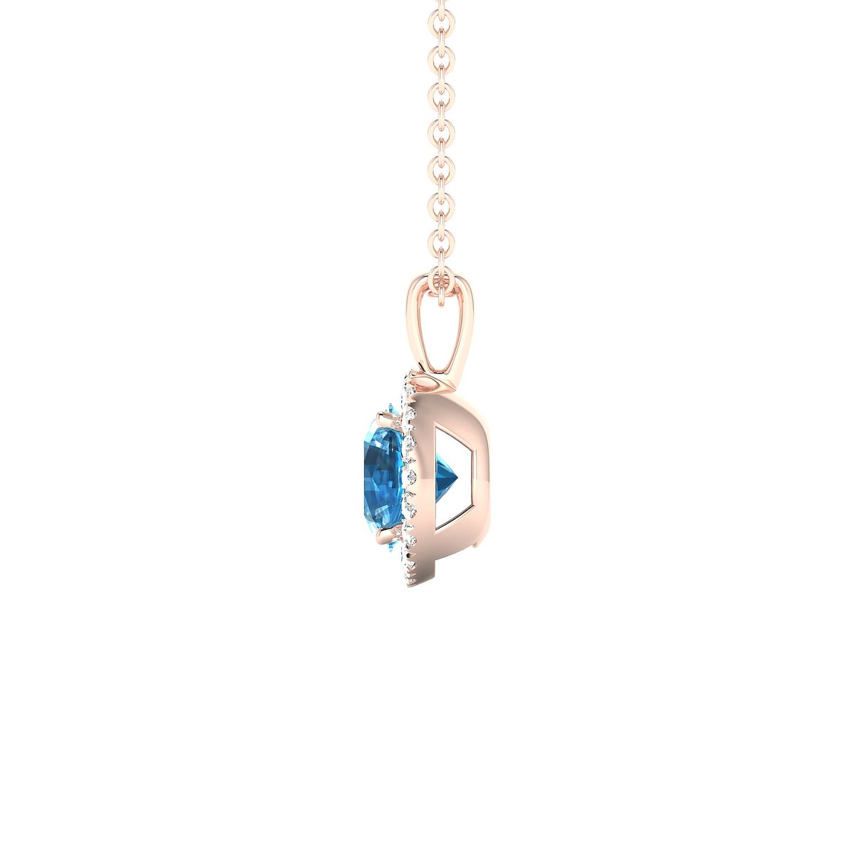 Solar | 18k Rose Gold 6 mm Round Topaz Pendant