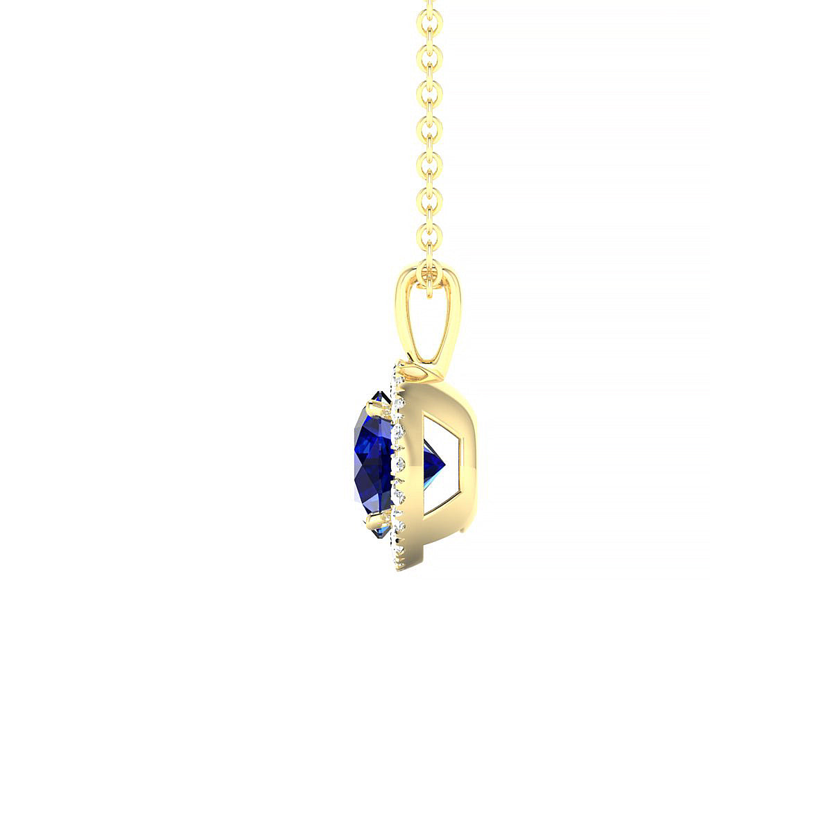 Solar | 18k Yellow Gold 6 mm Round Sapphire Pendant