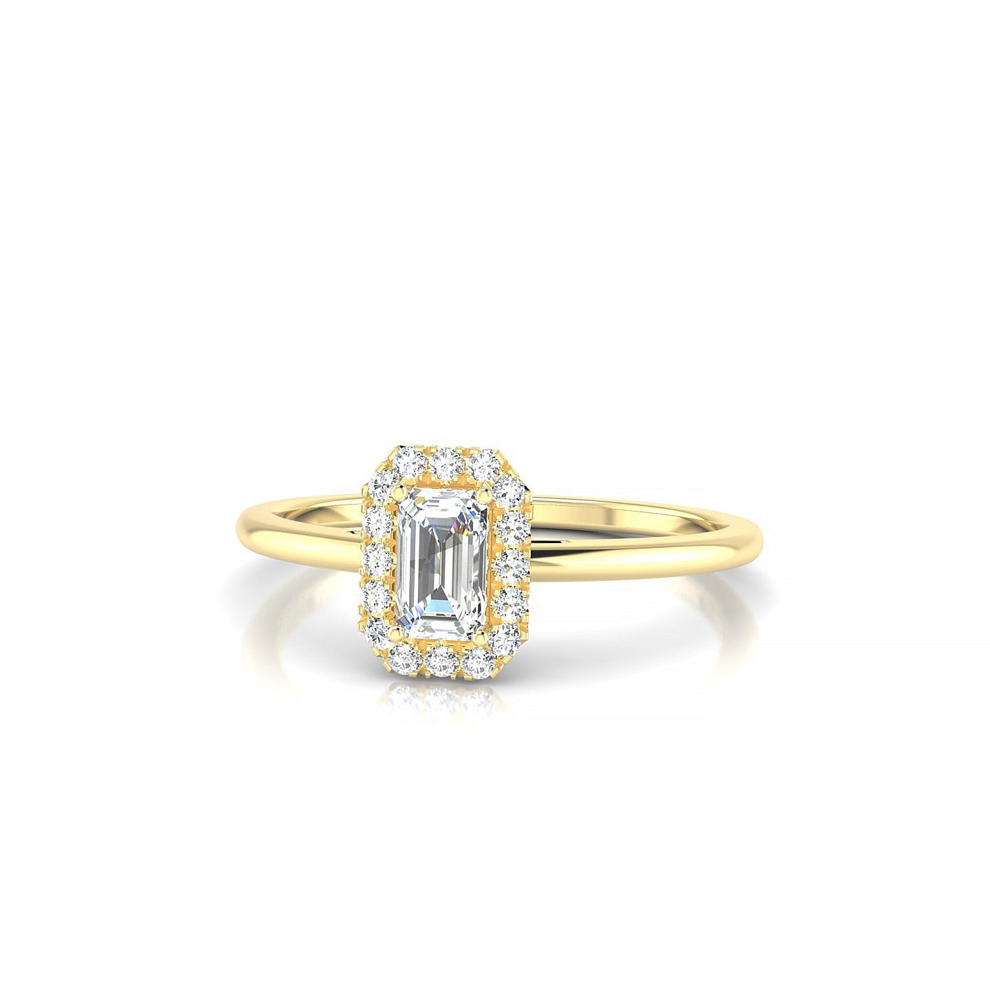 Solar | 18k Yellow Gold 5 x 3 mm Emerald Diamond Ring