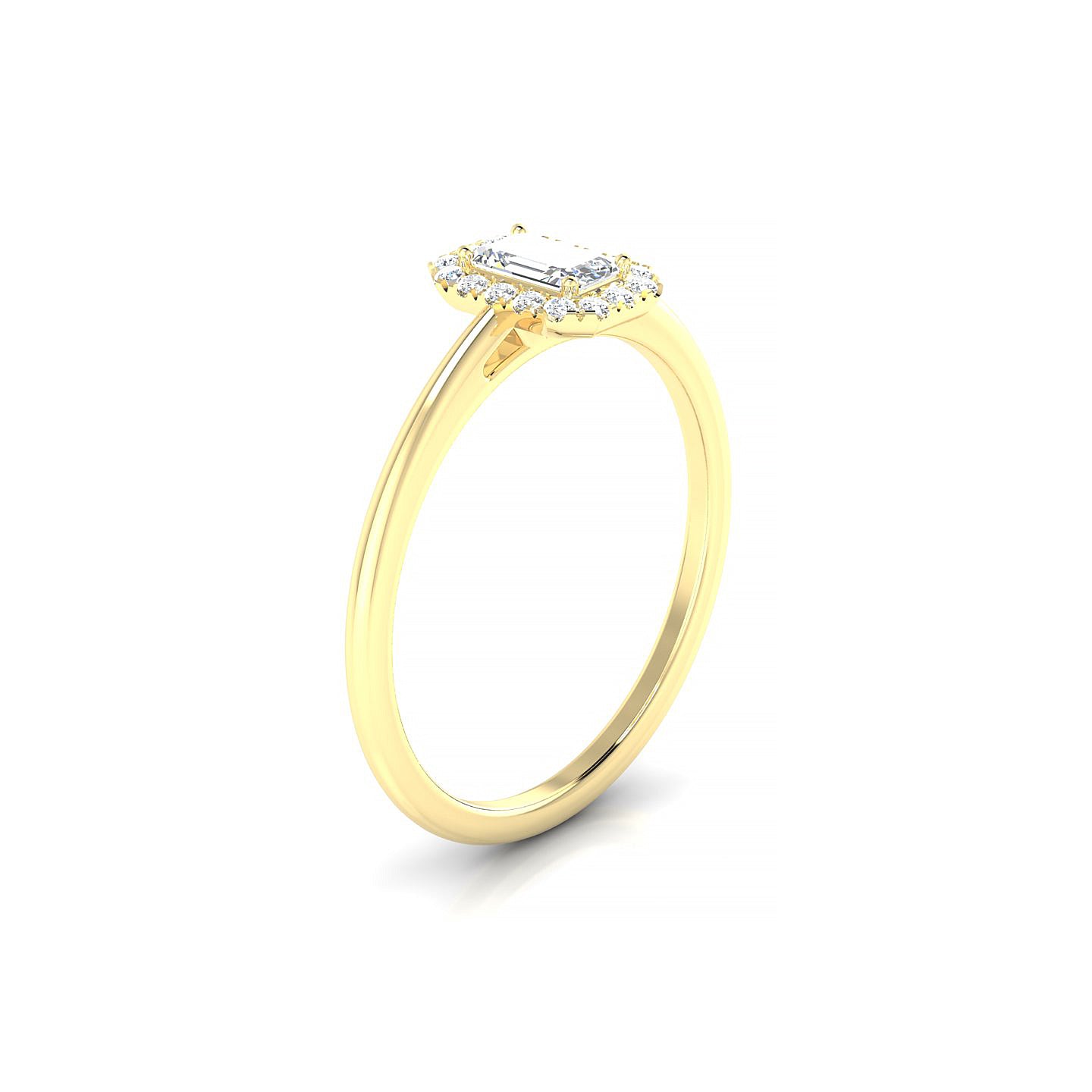 Solar | 18k Yellow Gold 5 x 3 mm Emerald Diamond Ring