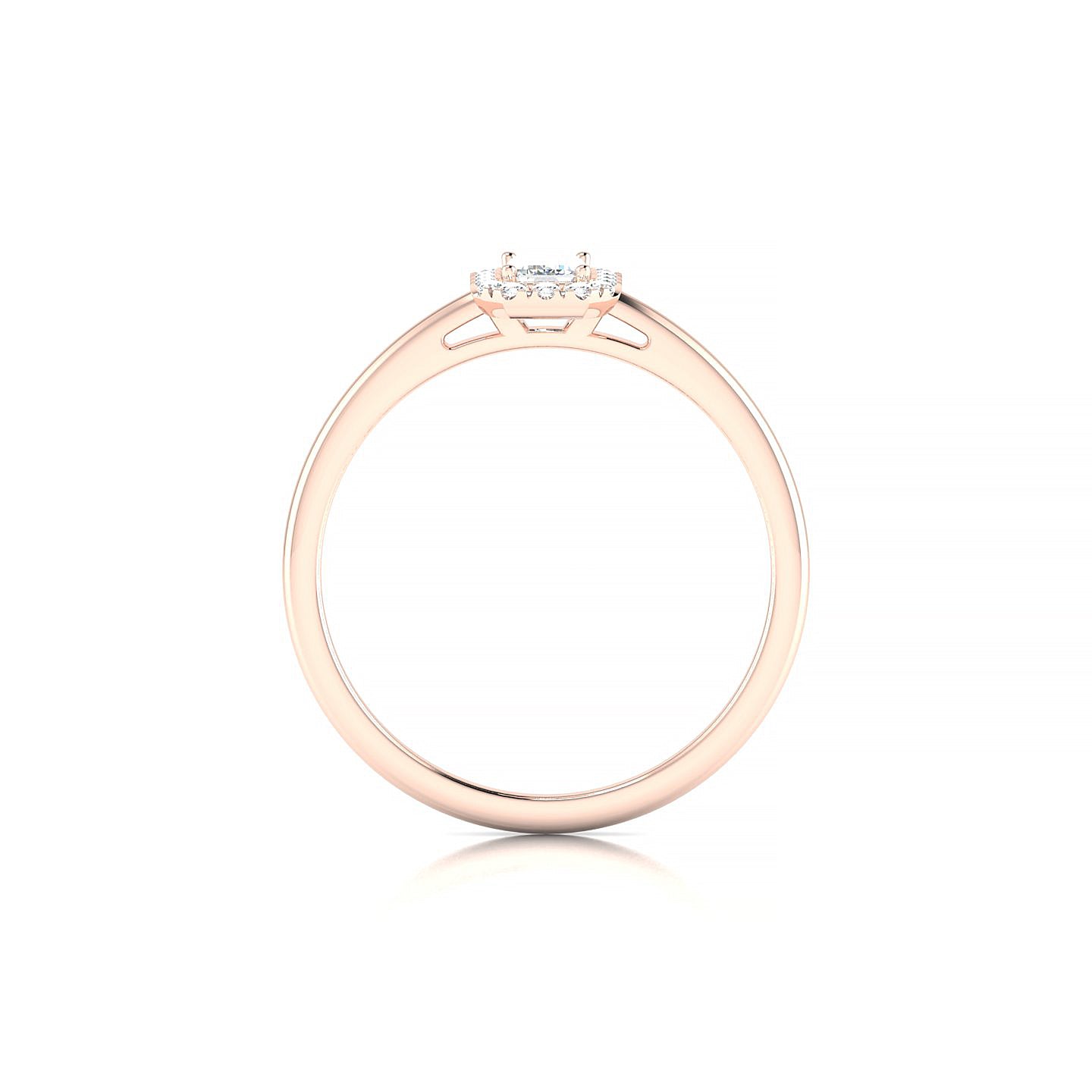 Solar | 18k Rose Gold 5 x 3 mm Emerald Diamond Ring