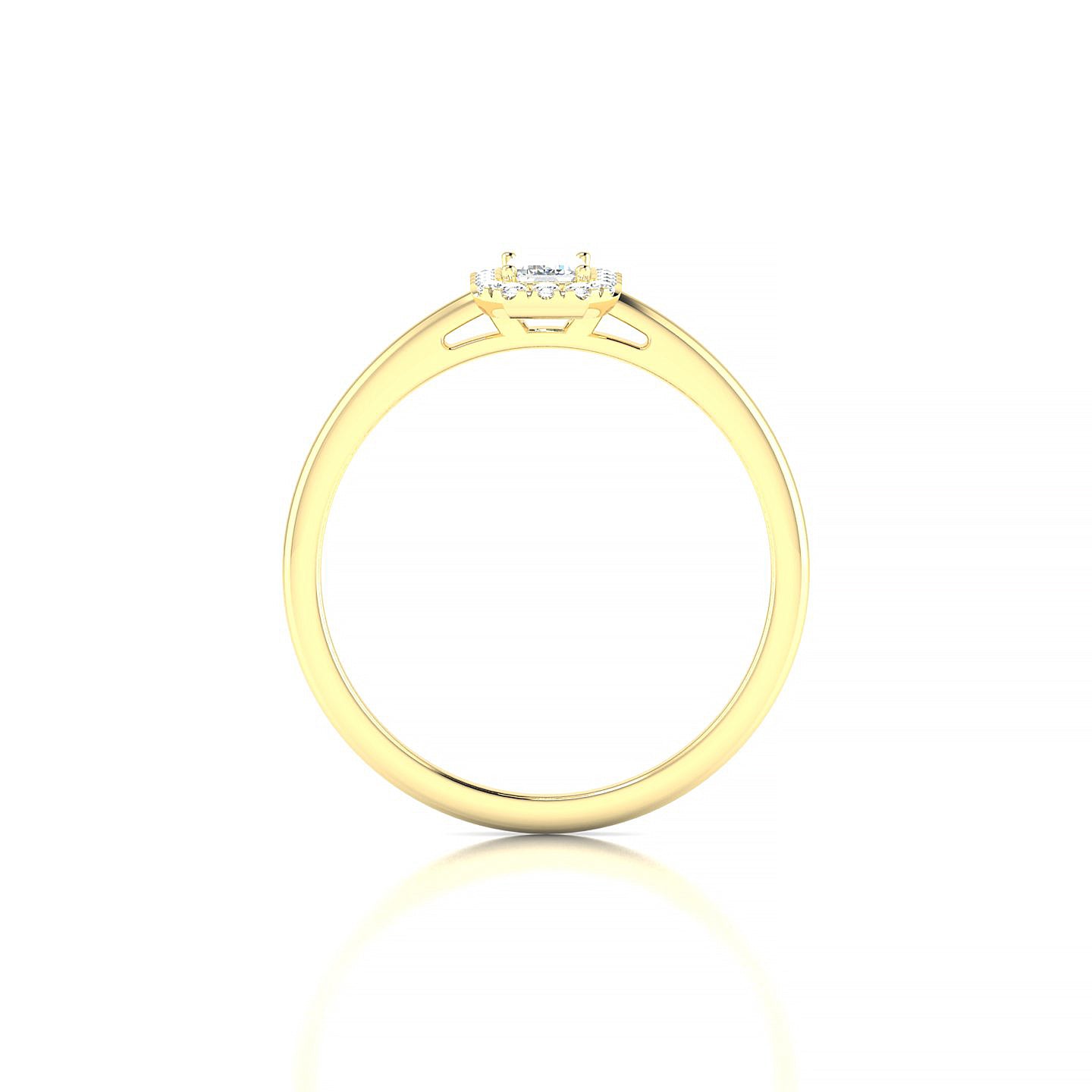 Solar | 18k Yellow Gold 5 x 3 mm Emerald Diamond Ring