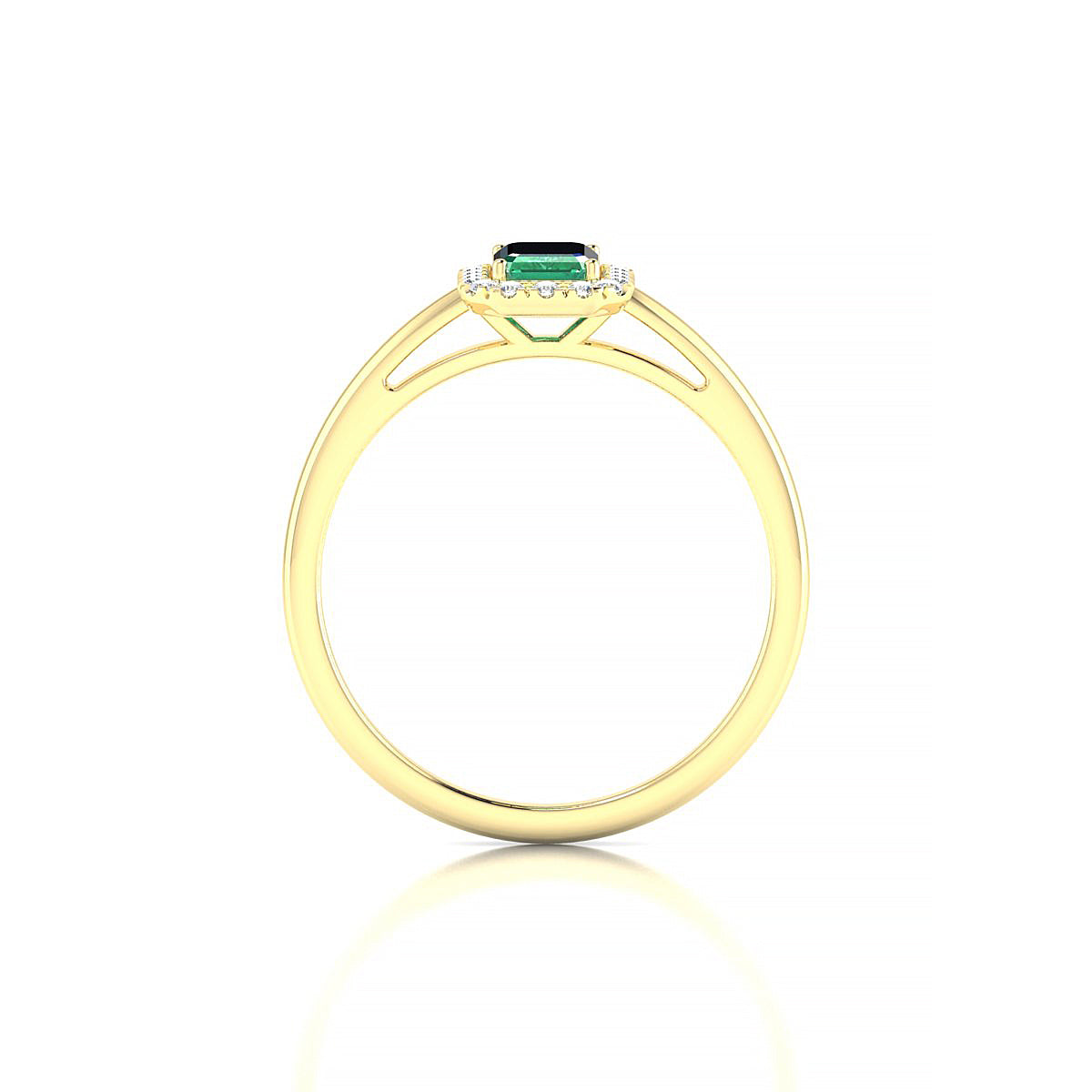 Solar | 18k Yellow Gold 6 x 4 mm Emerald Emerald Ring