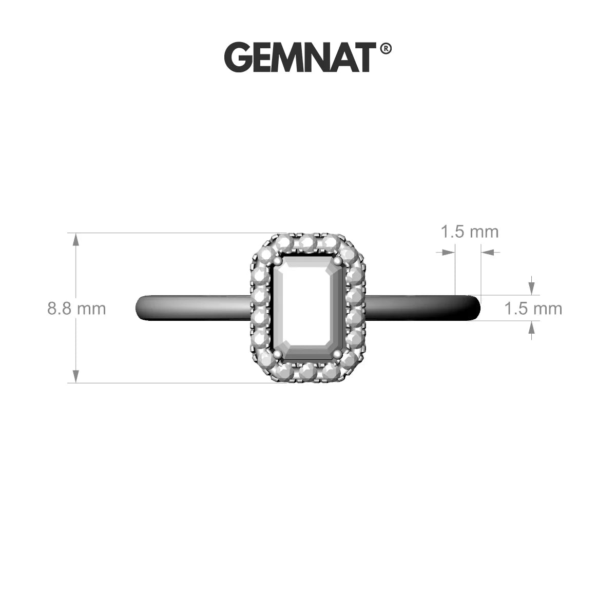 Solar | 18k Yellow Gold 6 x 4 mm Emerald Topaz Ring