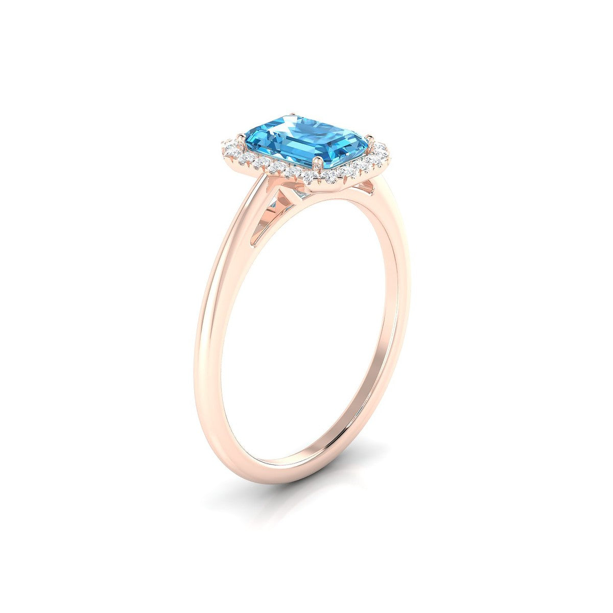 Solar | 18k Rose Gold 7 x 5 mm Emerald Topaz Ring