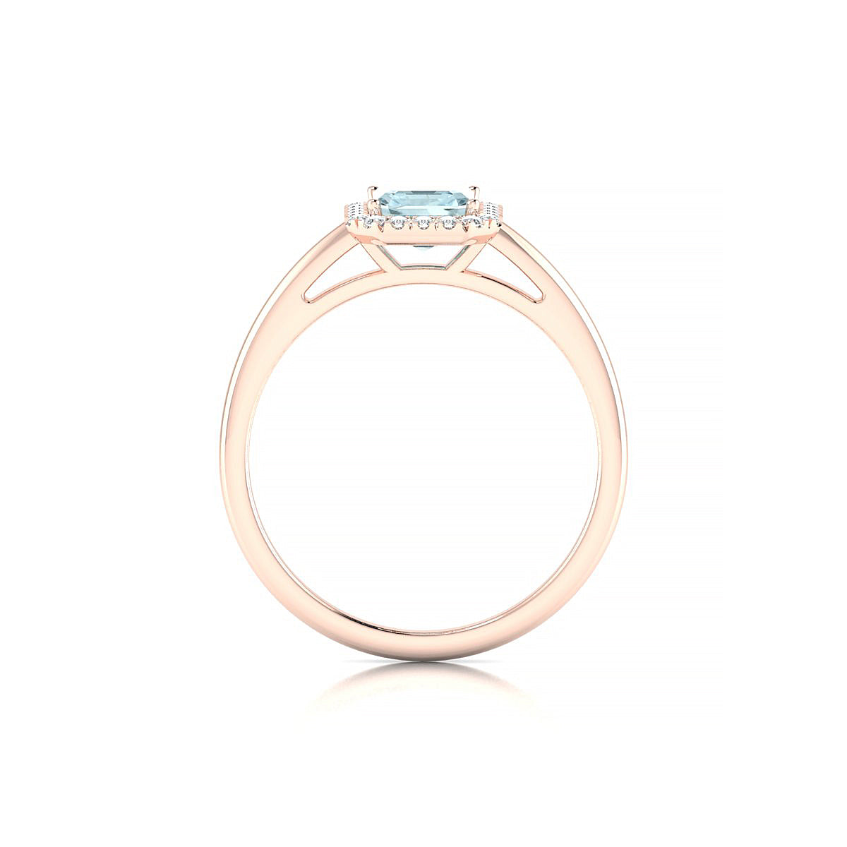 Solar | 18k Rose Gold 7 x 5 mm Emerald Aquamarine Ring
