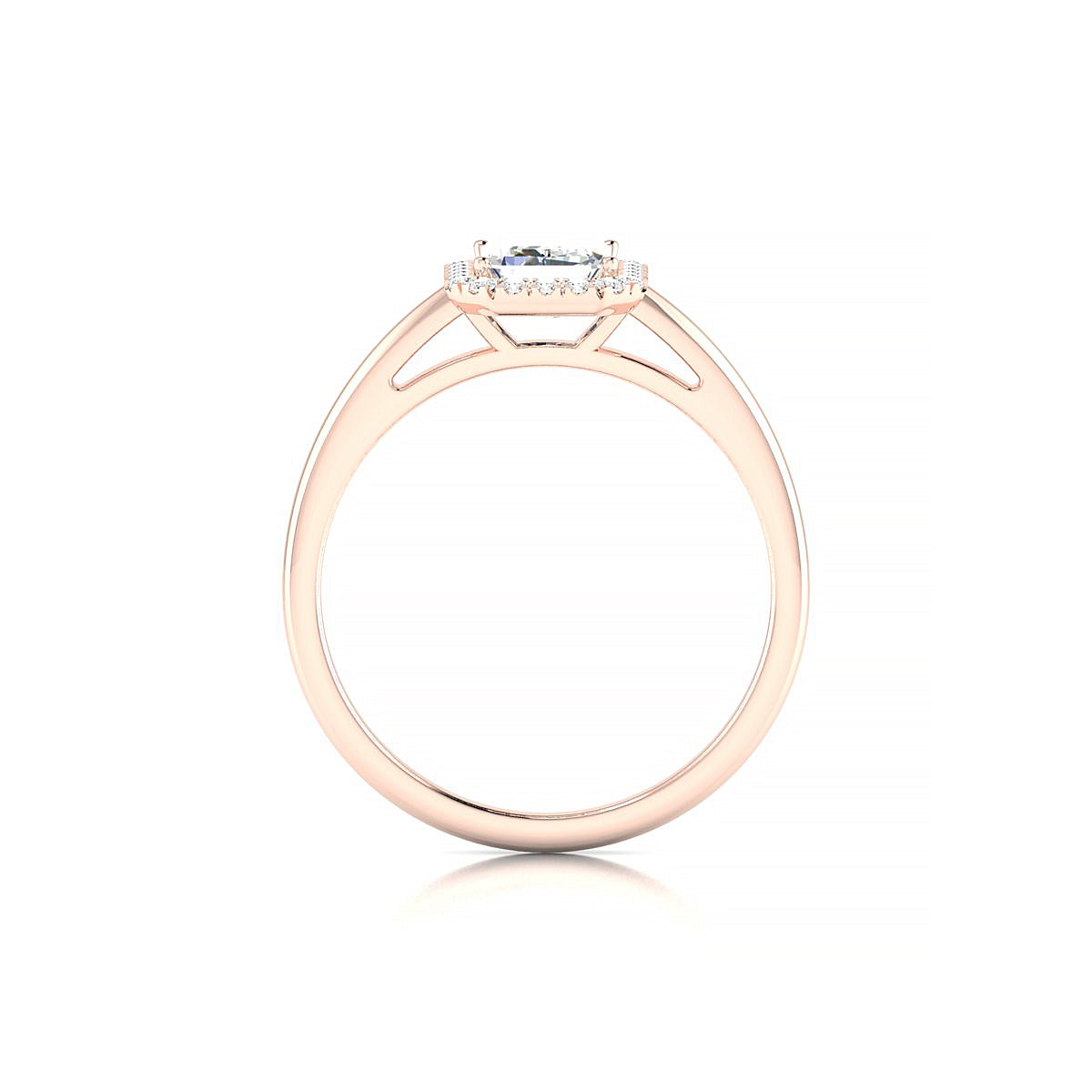 Solar | 18k Rose Gold 7 x 5 mm Emerald Diamond Ring