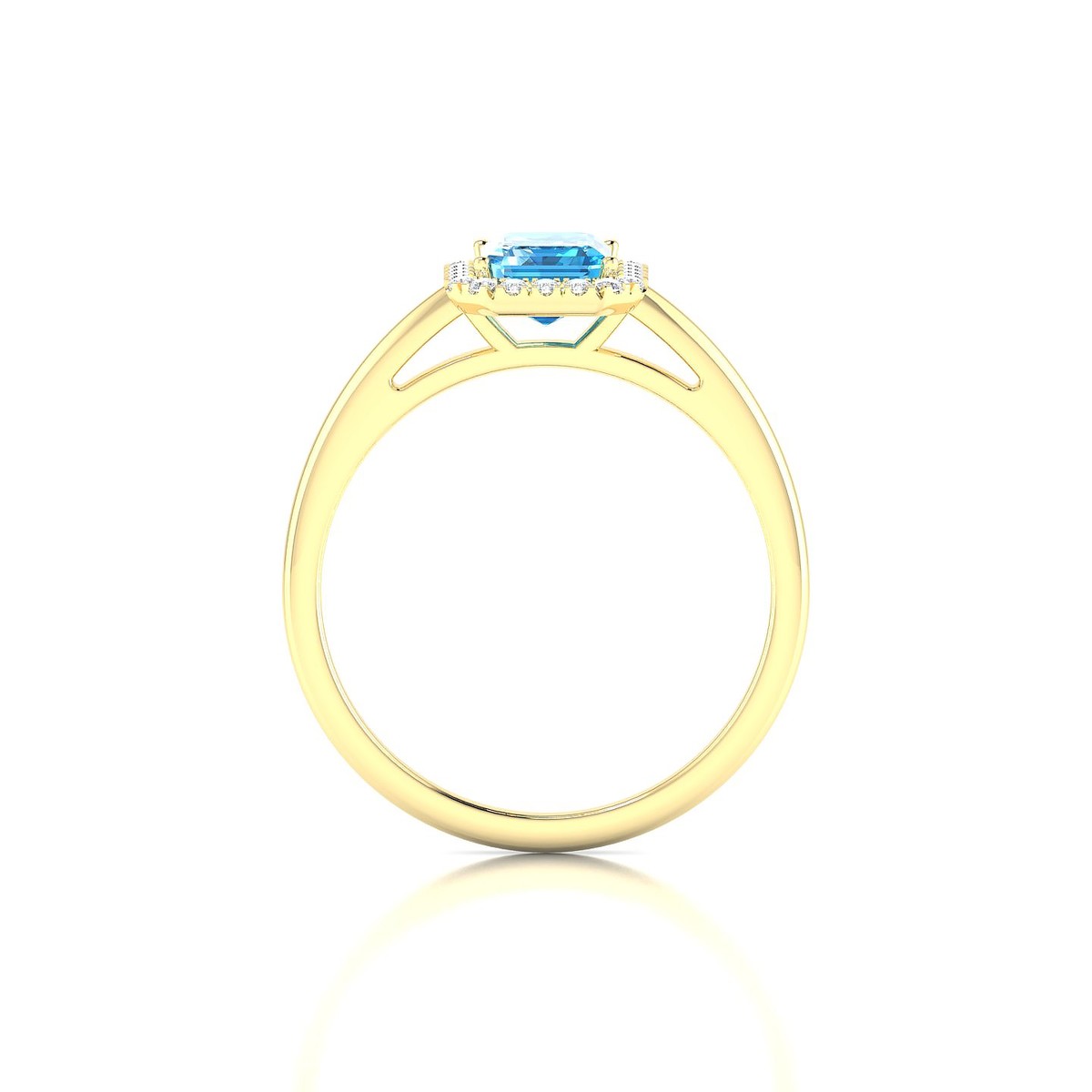 Solar | 18k Yellow Gold 7 x 5 mm Emerald Topaz Ring