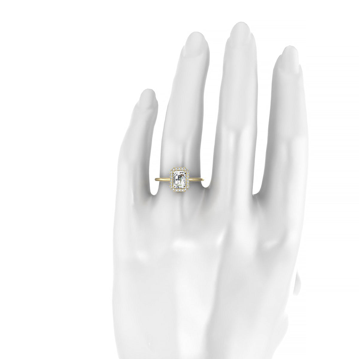 Solar | 18k Yellow Gold 7 x 5 mm Emerald Diamond Ring