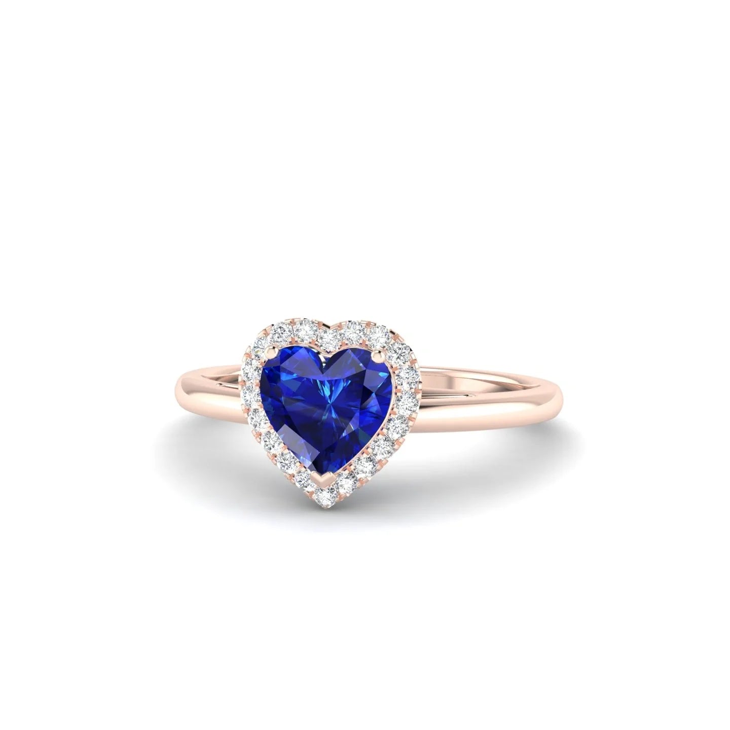 Solar | 18k Rose Gold 5.5 mm Heart Sapphire Ring