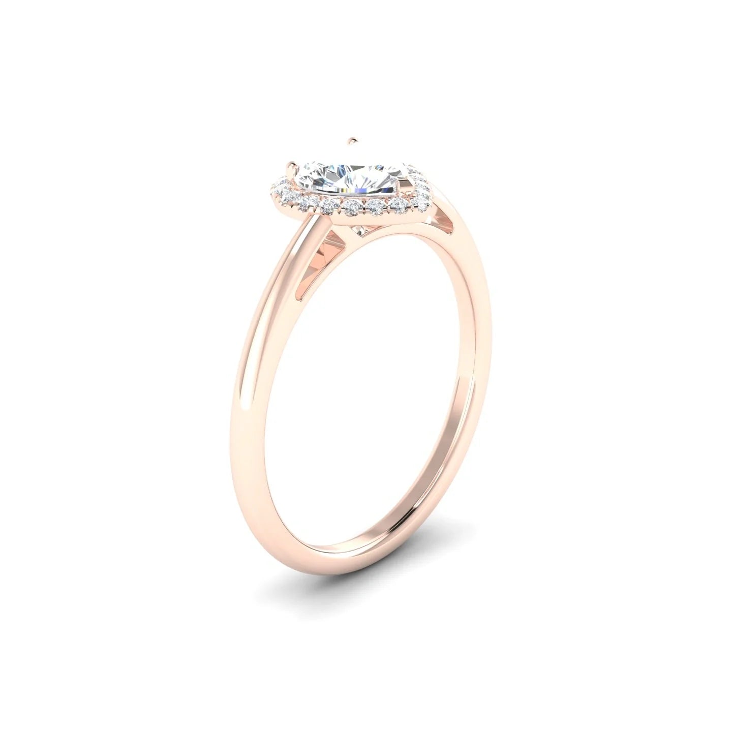 Solar | 18k Rose Gold 5.5 mm Heart Diamond Ring