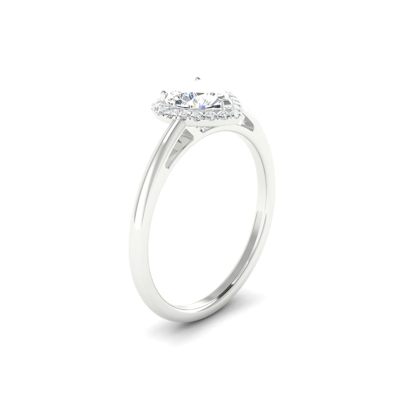 Solar | 18k White Gold 5.5 mm Heart Diamond Ring