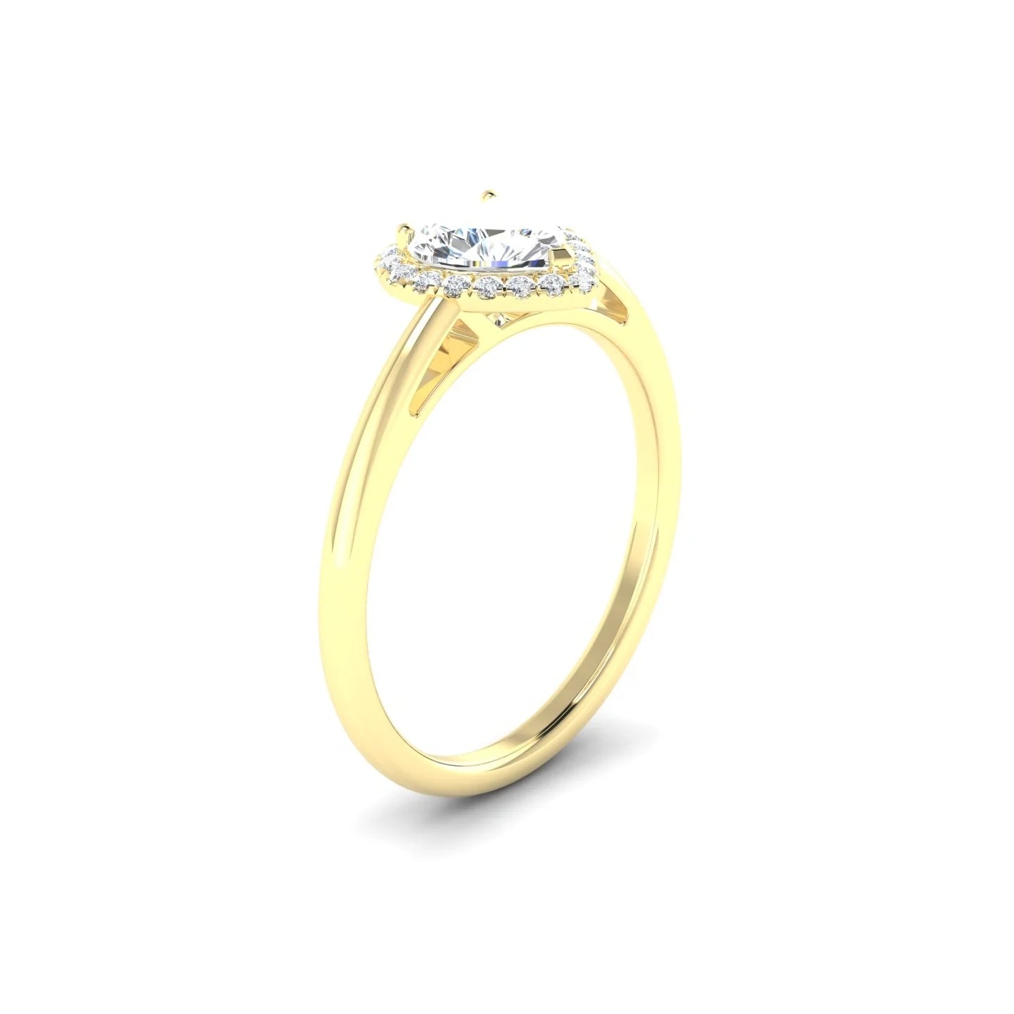 Solar | 18k Yellow Gold 5.5 mm Heart Diamond Ring