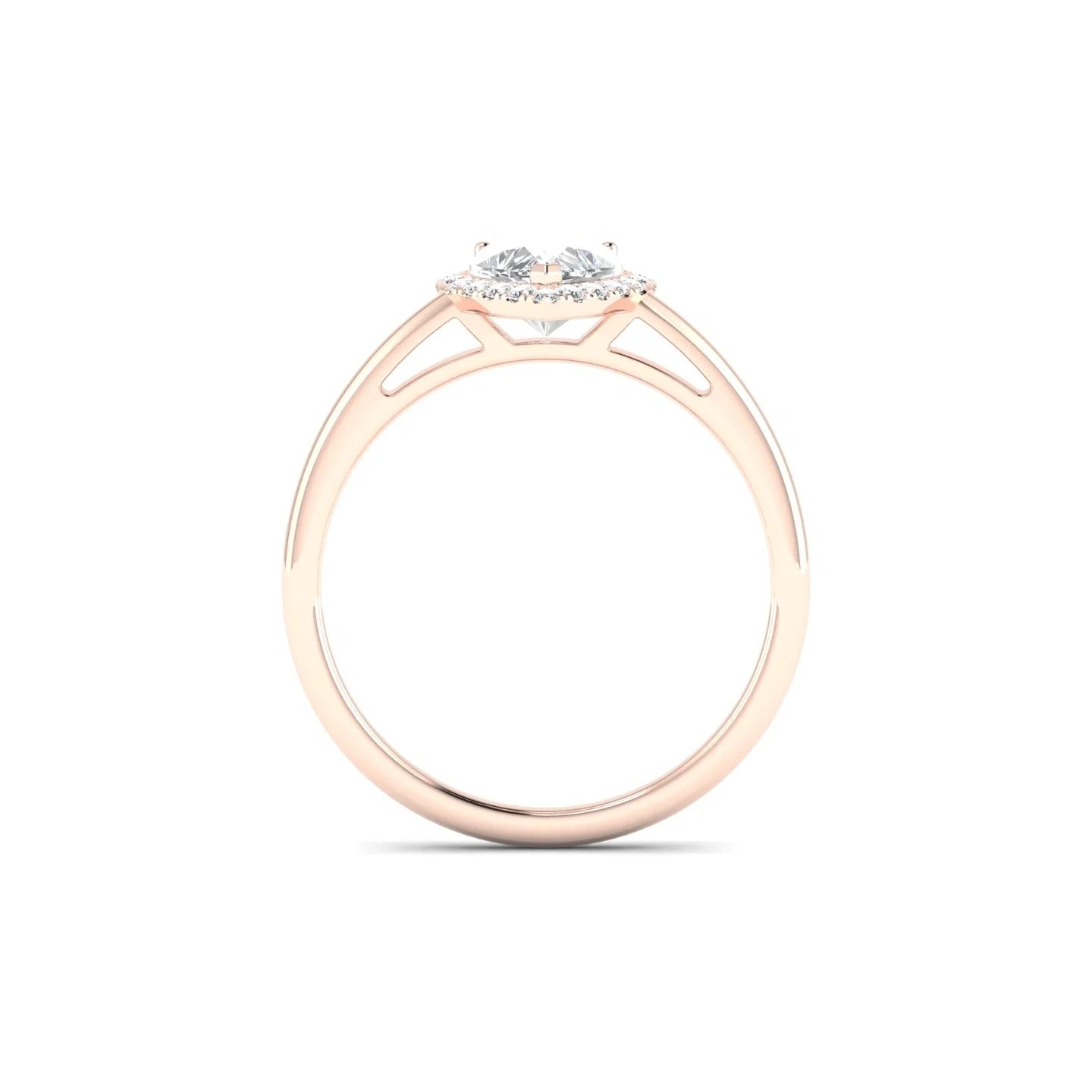 Solar | 18k Rose Gold 5.5 mm Heart Diamond Ring