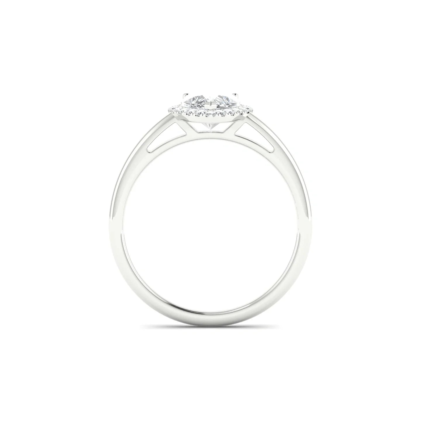 Solar | 18k White Gold 5.5 mm Heart Diamond Ring