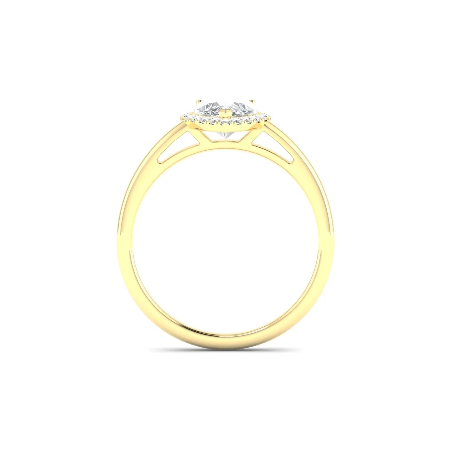 Solar | 18k Yellow Gold 5.5 mm Heart Diamond Ring