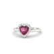 Solar | Halo Heart Rhodolite Ring