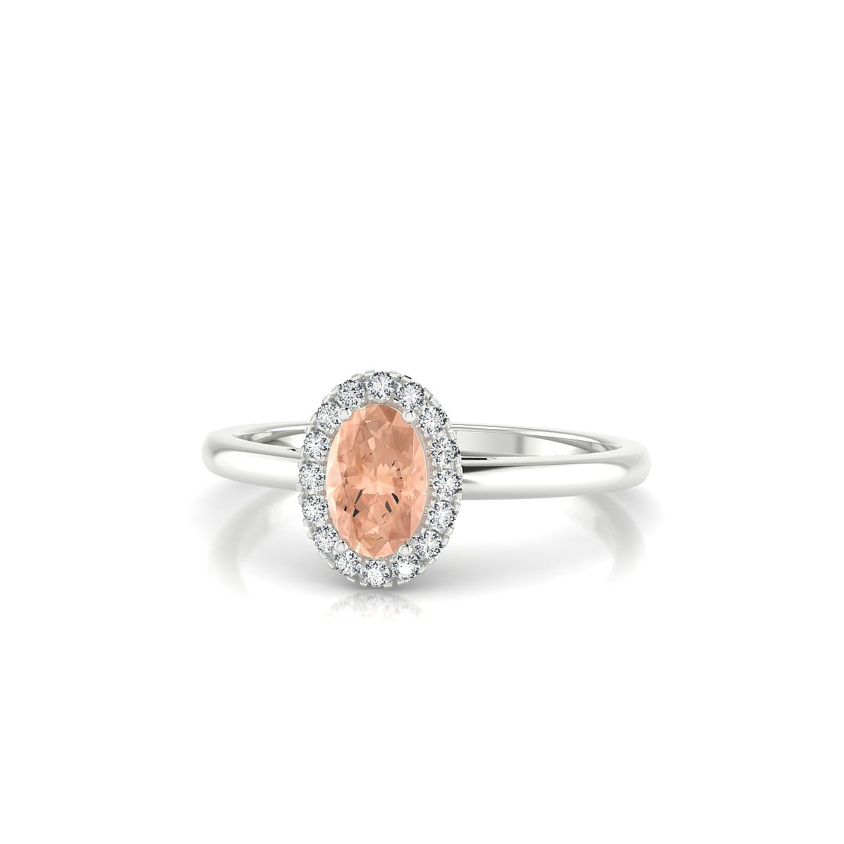 Solar | 18k White Gold 6 x 4 mm Oval Morganite Ring