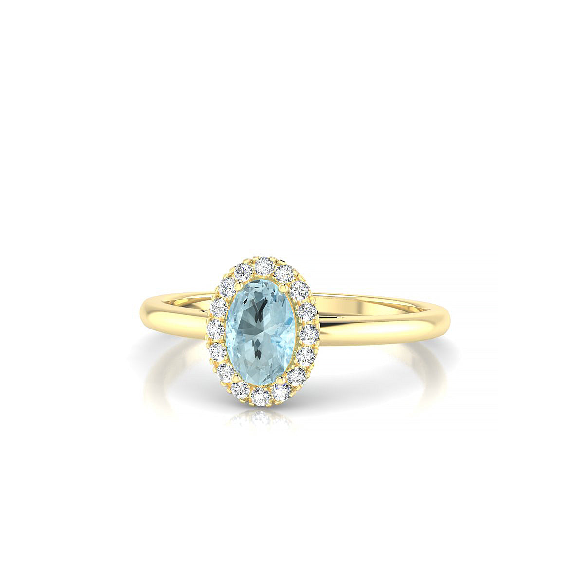 Solar | 18k Yellow Gold 6 x 4 mm Oval Aquamarine Ring