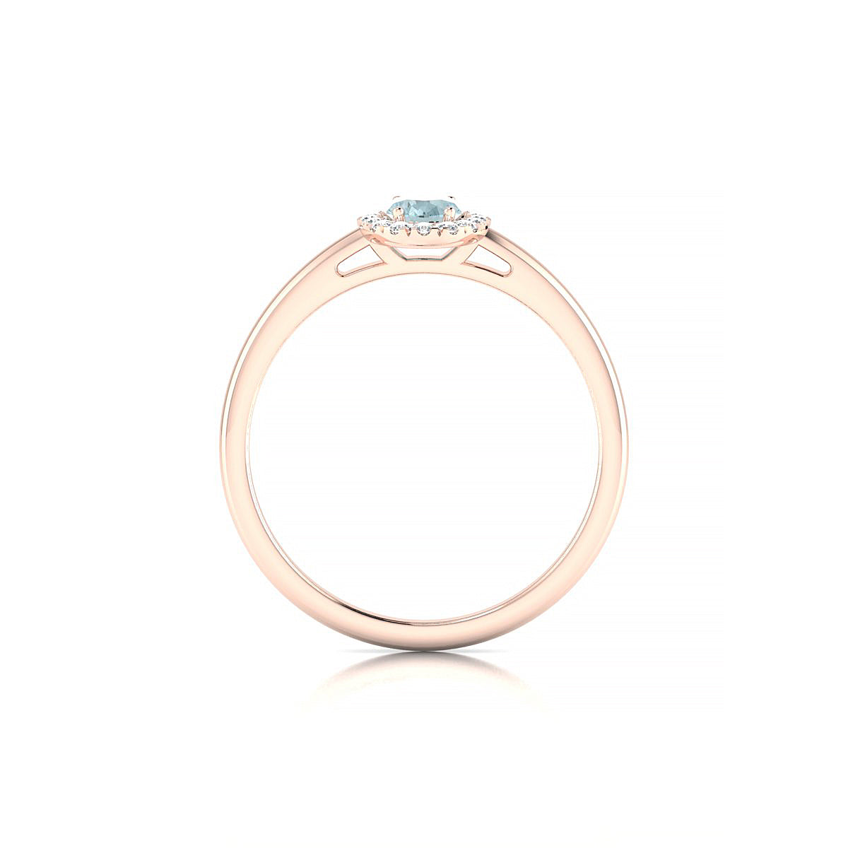 Solar | 18k Rose Gold 6 x 4 mm Oval Aquamarine Ring
