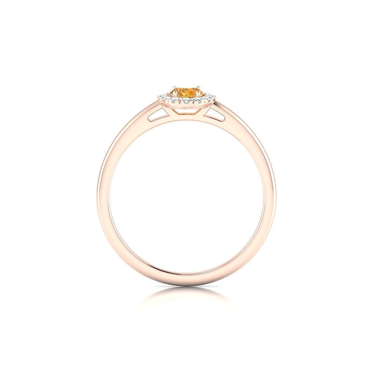 Solar | 18k Rose Gold 6 x 4 mm Oval Citrine Ring