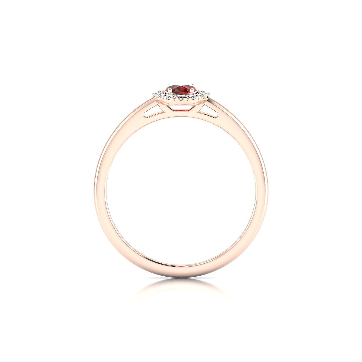 Solar | 18k Rose Gold 6 x 4 mm Oval Garnet Ring