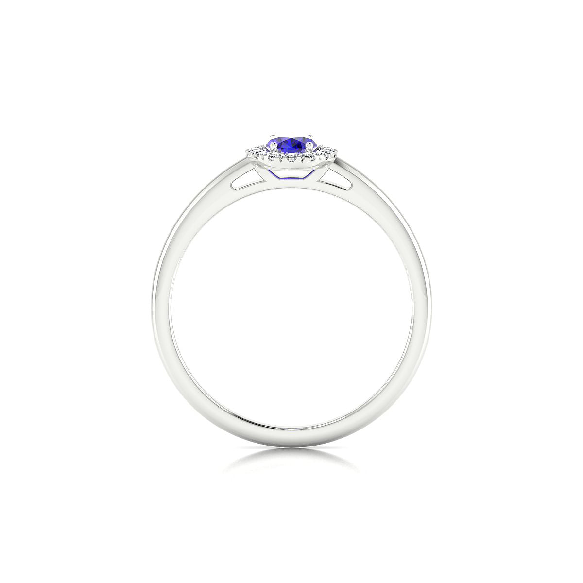 Solar | 18k White Gold 6 x 4 mm Oval Tanzanite Ring