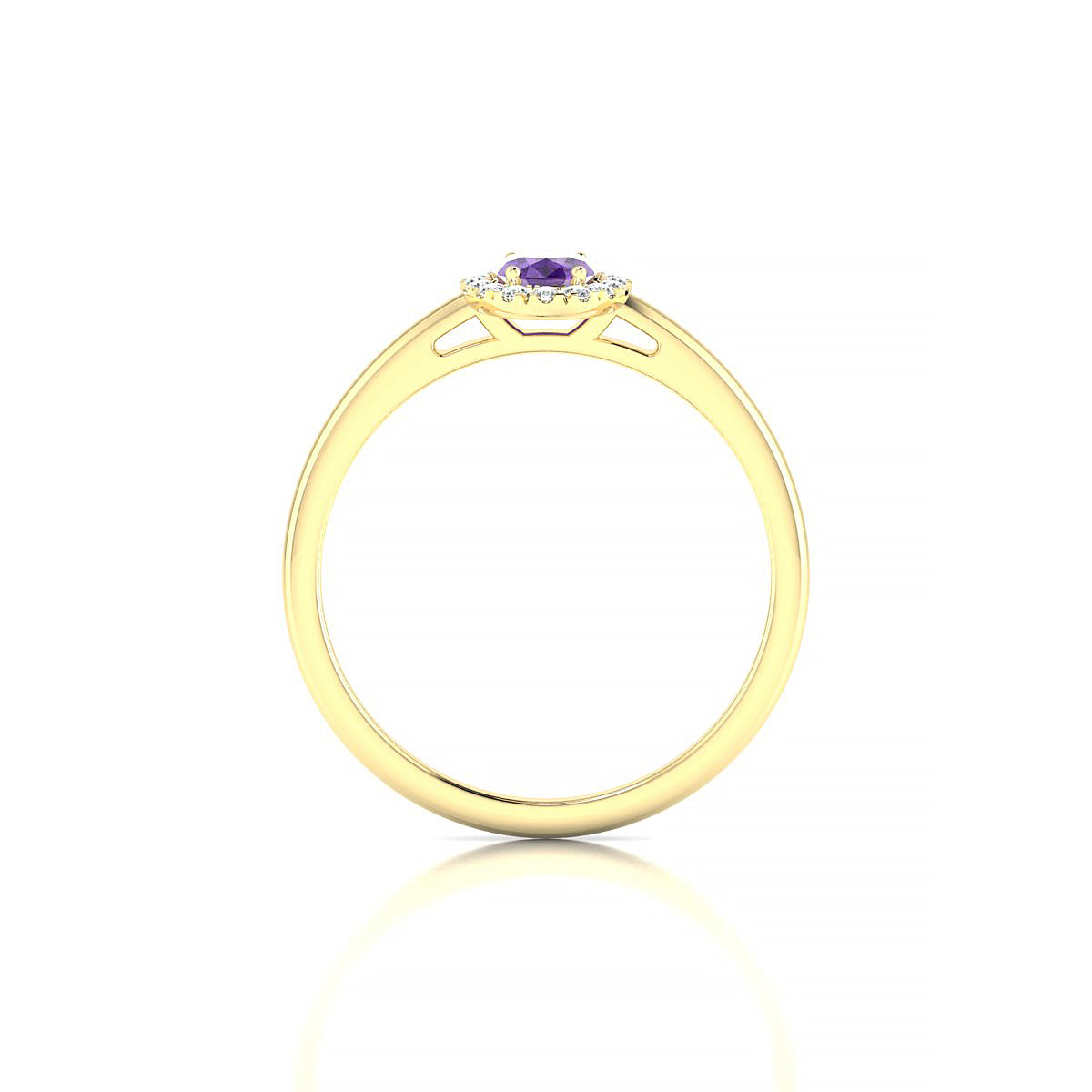 Solar | 18k Yellow Gold 6 x 4 mm Oval Amethyst Ring