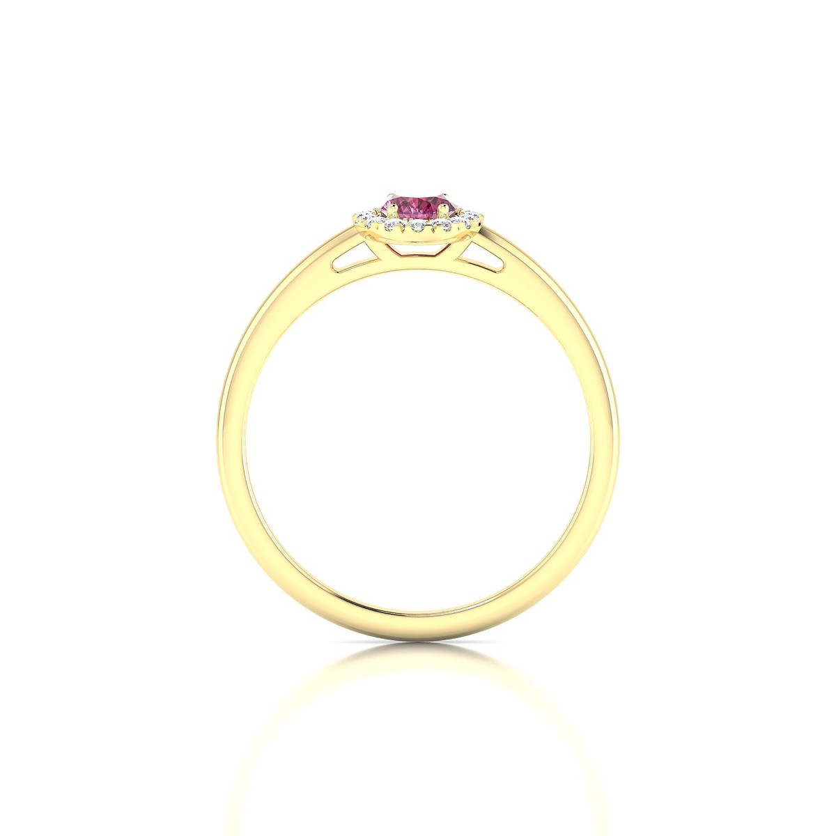 Solar | 18k Yellow Gold 6 x 4 mm Oval Rhodolite Ring