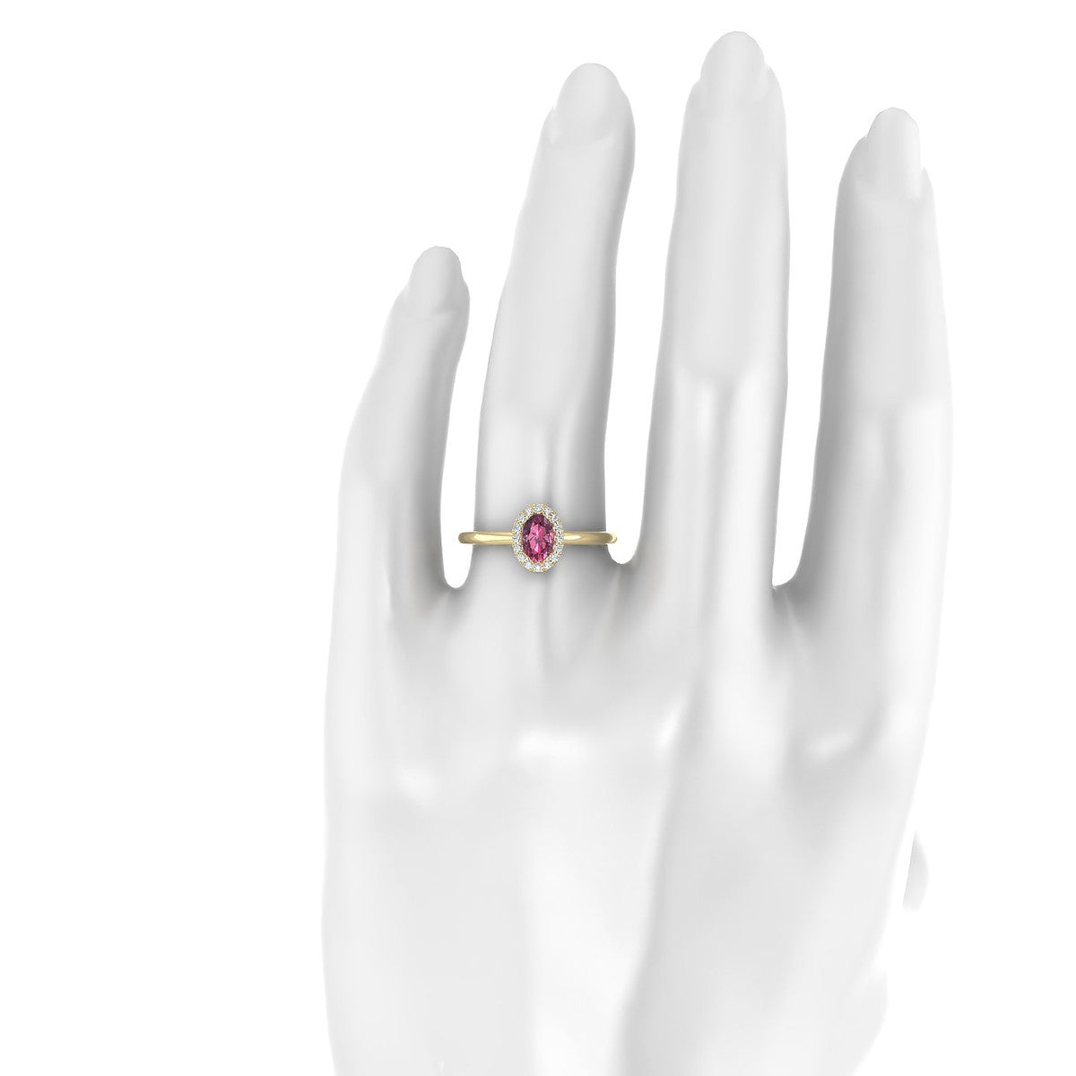 Solar | 18k Yellow Gold 6 x 4 mm Oval Rhodolite Ring