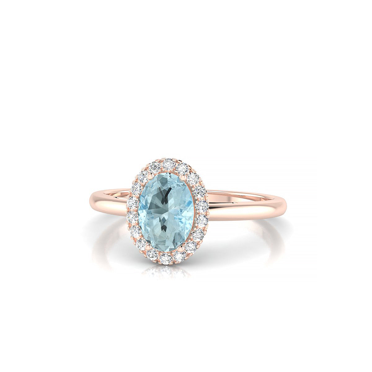 Solar | 18k Rose Gold 7 x 5 mm Oval Aquamarine Ring