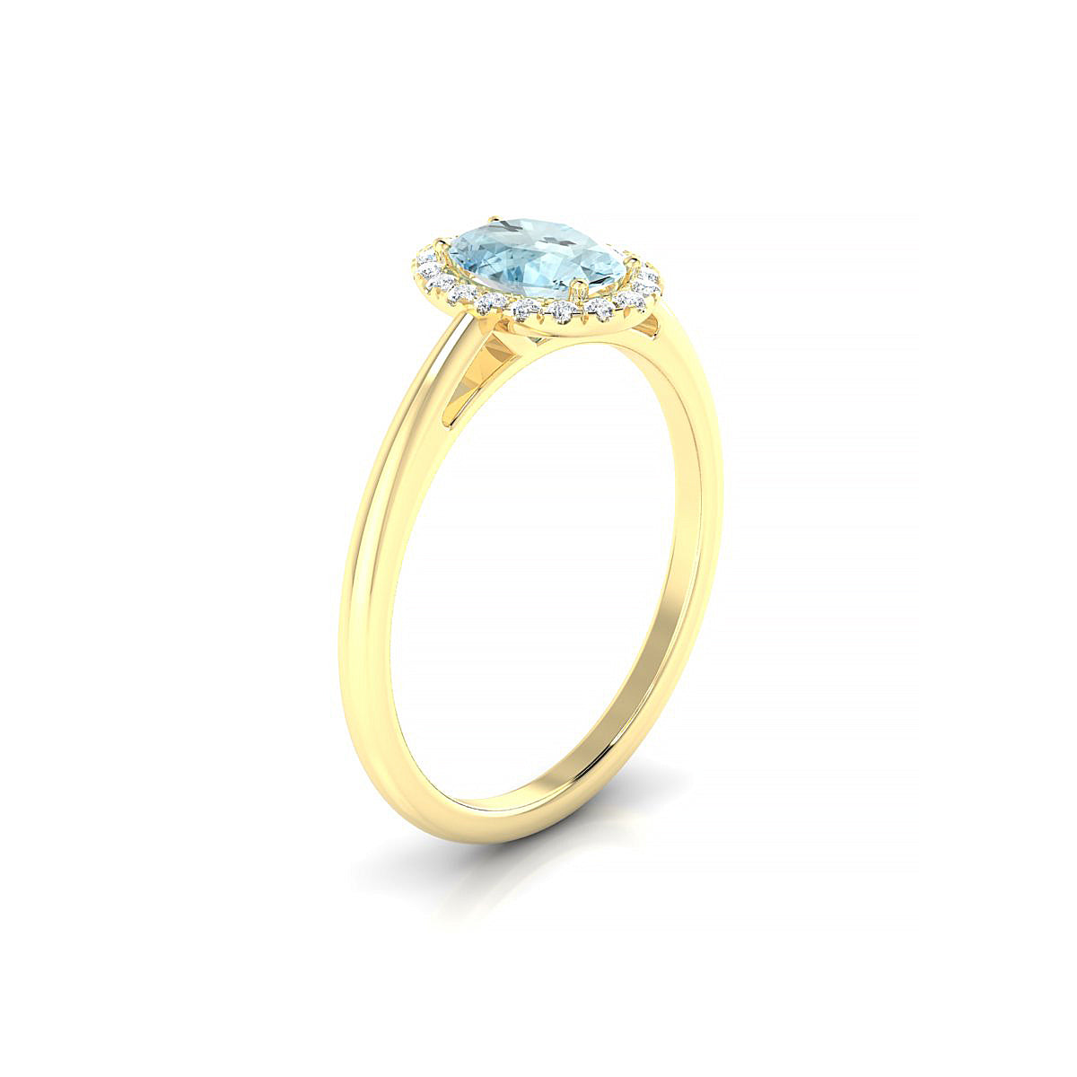 Solar | 18k Yellow Gold 7 x 5 mm Oval Aquamarine Ring
