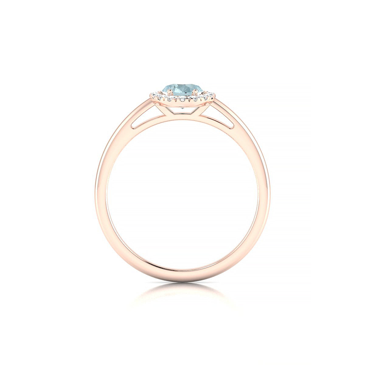 Solar | 18k Rose Gold 7 x 5 mm Oval Aquamarine Ring