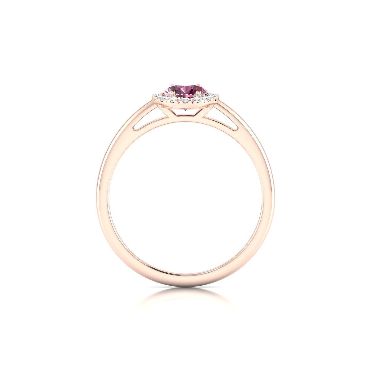 Solar | 18k Rose Gold 7 x 5 mm Oval Rhodolite Ring
