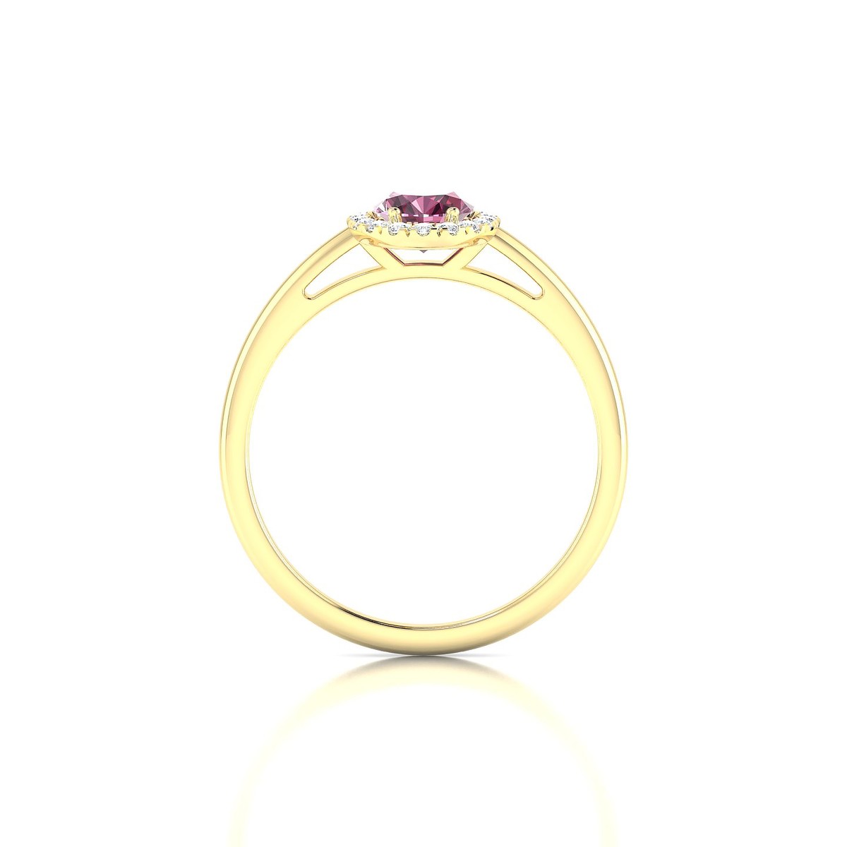 Solar | 18k Yellow Gold 7 x 5 mm Oval Rhodolite Ring