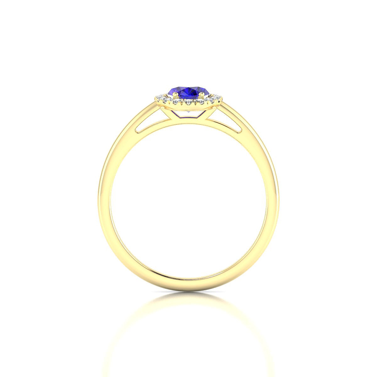 Solar | 18k Yellow Gold 7 x 5 mm Oval Tanzanite Ring