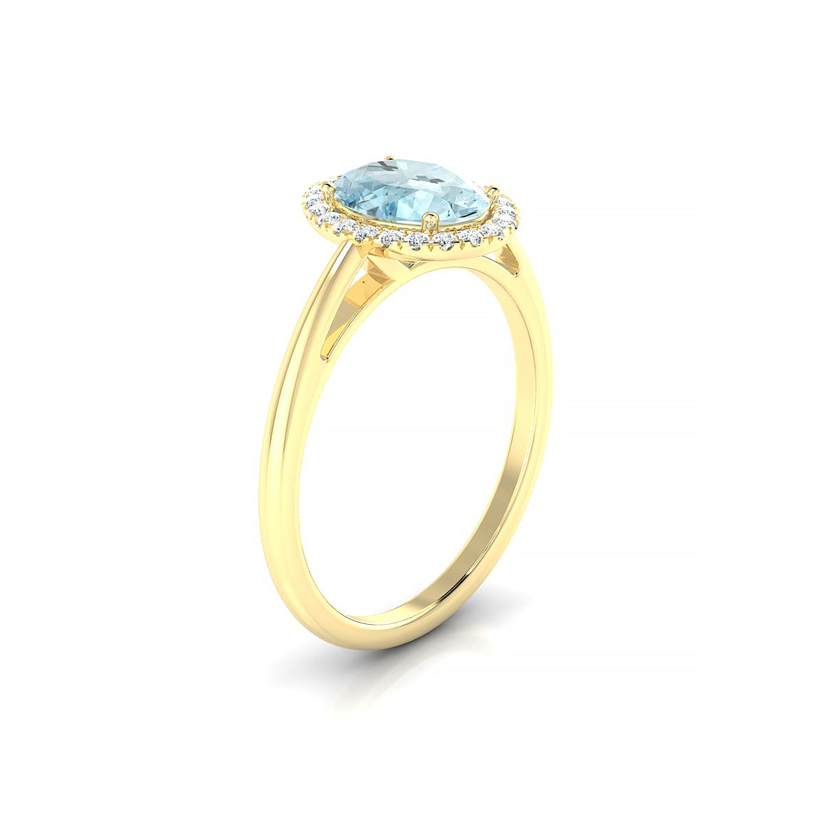 Solar | 18k Yellow Gold 8 x 6 mm Oval Aquamarine Ring