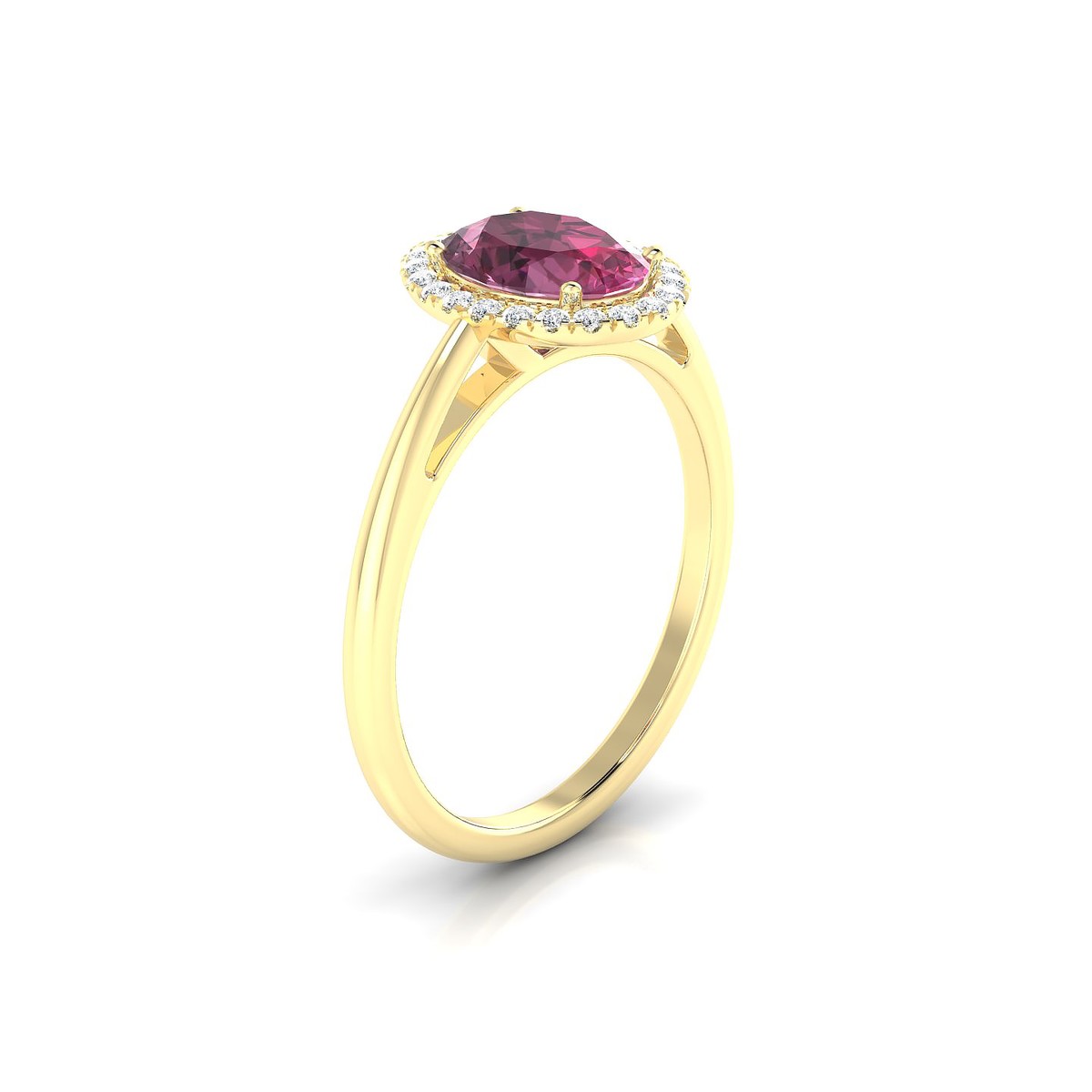Solar | 18k Yellow Gold 8 x 6 mm Oval Rhodolite Ring
