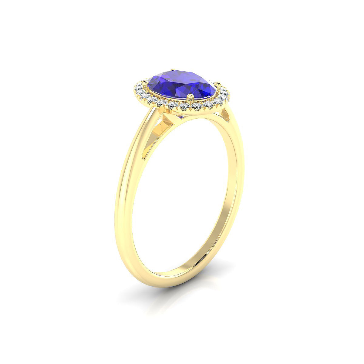 Solar | 18k Yellow Gold 8 x 6 mm Oval Tanzanite Ring