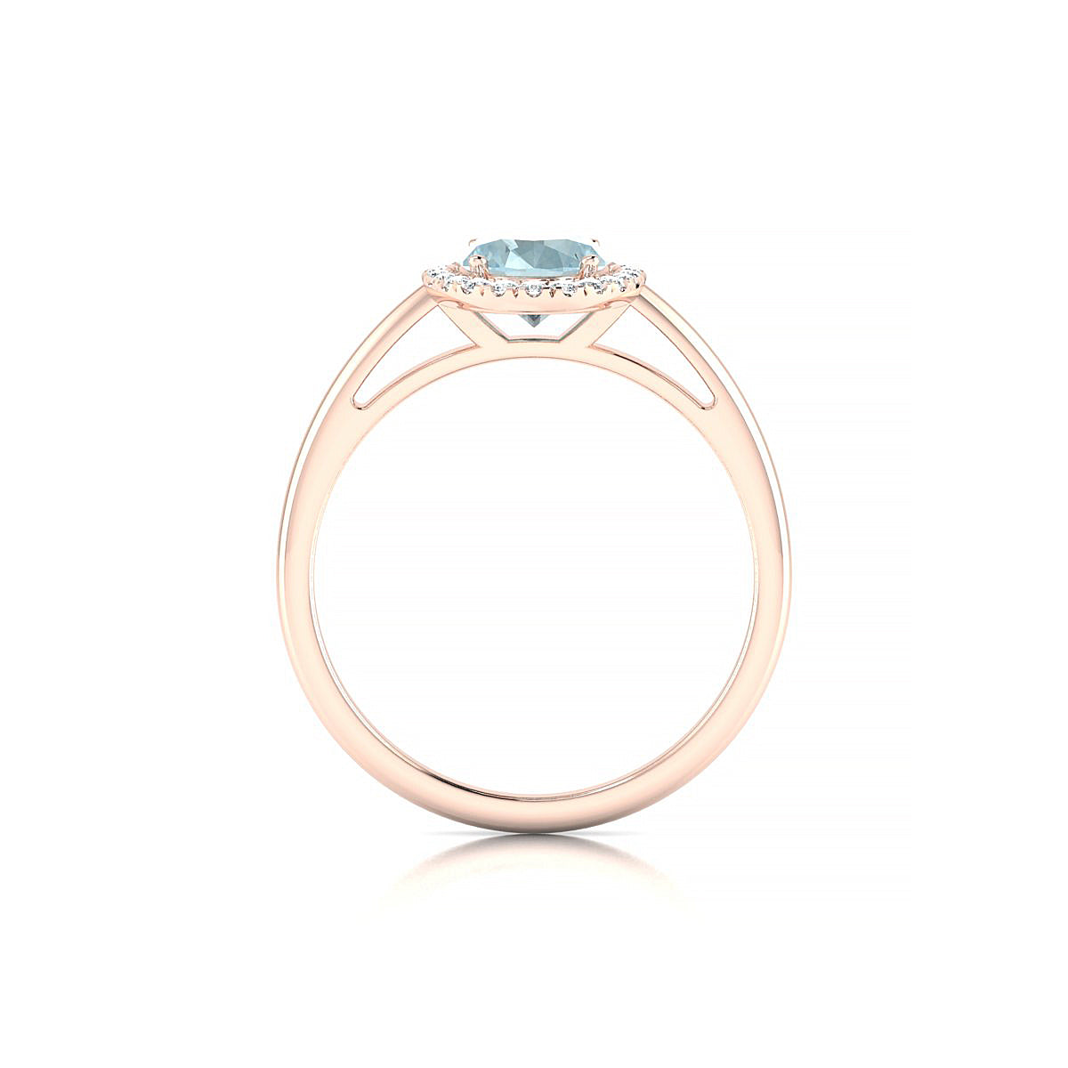 Solar | 18k Rose Gold 8 x 6 mm Oval Aquamarine Ring